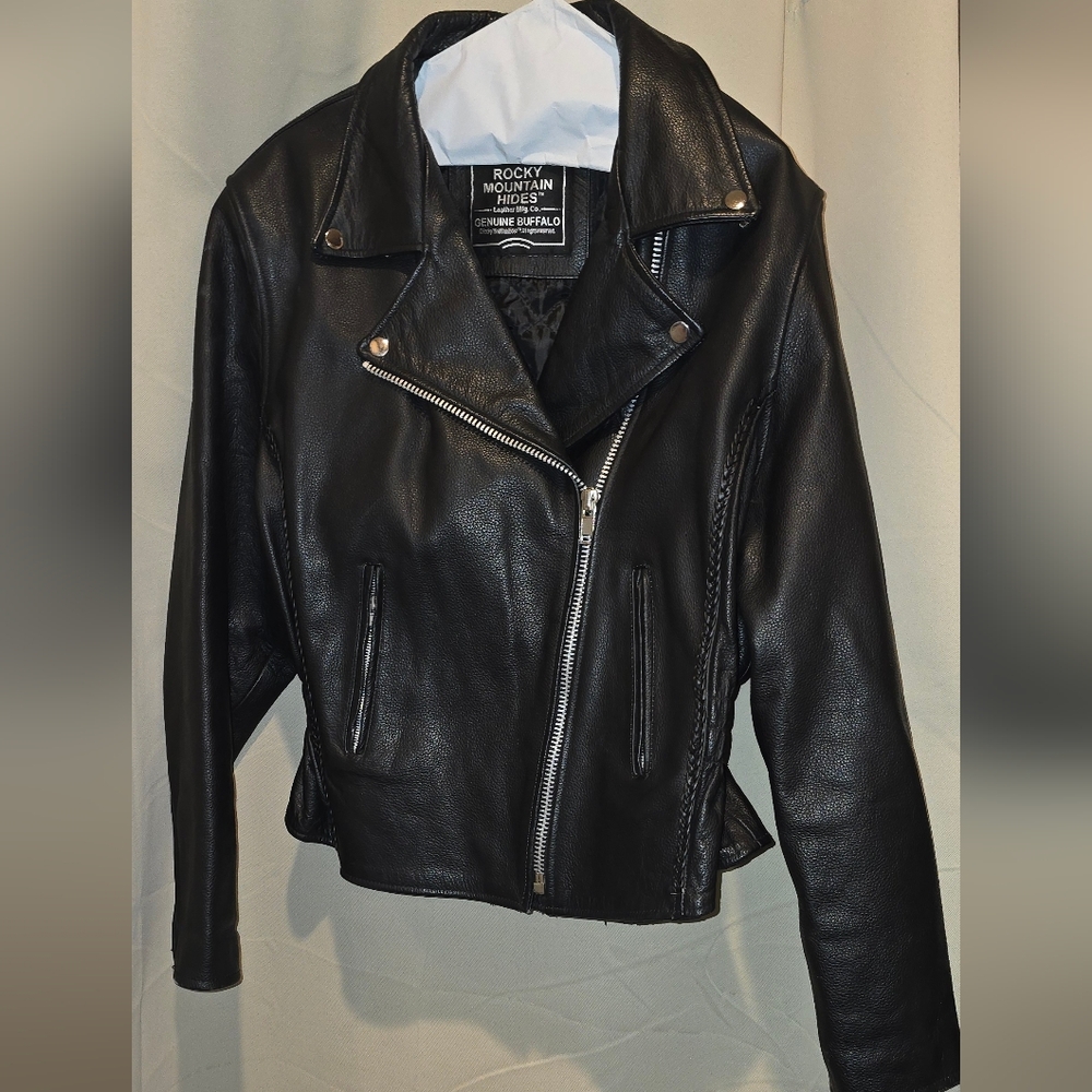 Black Buffalo Leather Jacket for Women